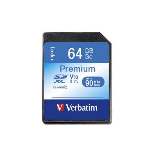 Verbatim Premium SDXC Memory Card Class 10 UHS-I U1 64GB 44024 - VM44024