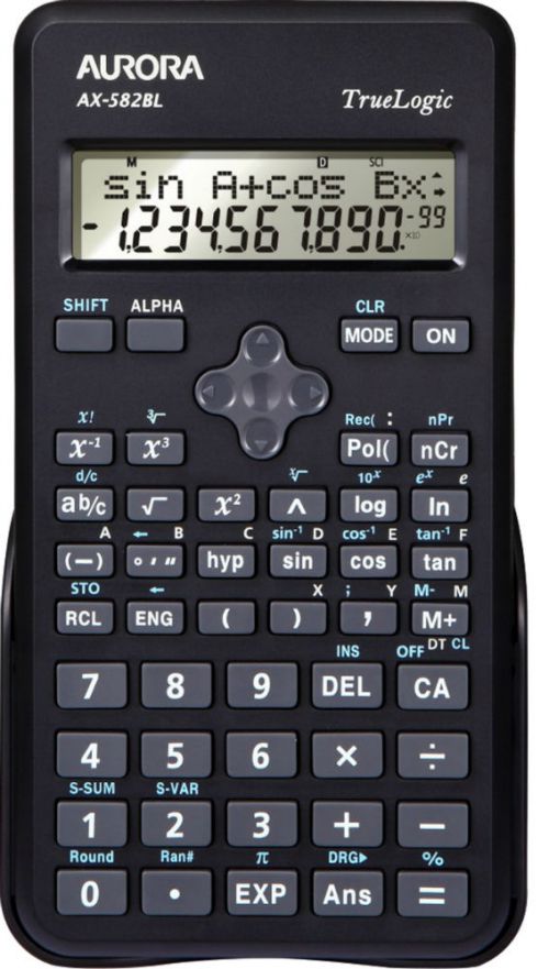 Aurora AX-582BL Scientific Calculator Black