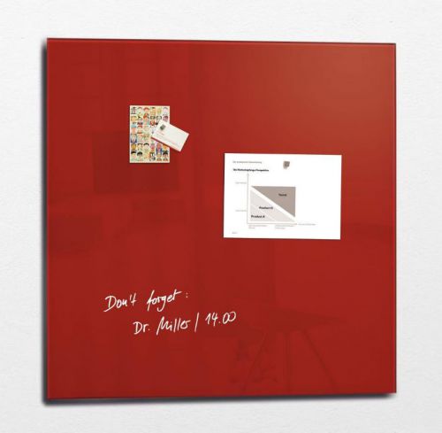Sigel Artverum Magnetic Glass Board 1000x1000mm Red
