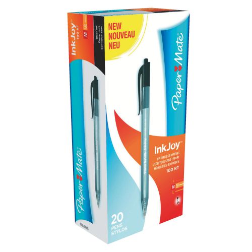 Papermate Inkjoy 100 Retractable Black Ballpoint & Rollerball Pens PE4088