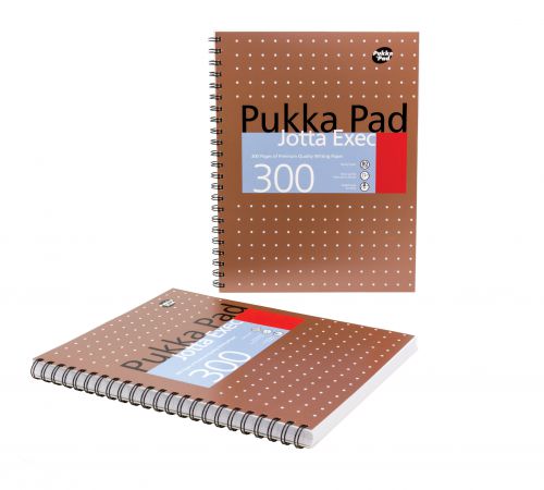 Pukka Pad Jotta Exec A4 Wirebound Card Cover Notebook Ruled 300 Pages Metallic Copper (Pack 3) - 7019-MET  13374PK