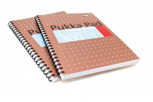 Pukka Pad Jotta Exec A4 Wirebound Card Cover Notebook Ruled 300 Pages Metallic Copper (Pack 3) - 7019-MET  13374PK