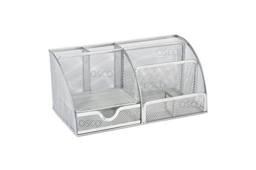Osco Mesh Large Desk Organiser Scratch Resistant (Silver)