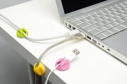 D-Line Cable Tidy Bases Mixed Colours (PK6)