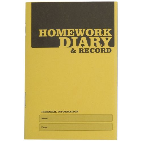Silvine Homework Diary With Printed Layout A6 84 Page Yellow (Pack 20) - EX205