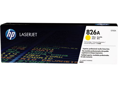 HP 826A Yellow Standard Capacity Toner 31.5K pages for HP Color LaserJet Enterprise M855 - CF312A