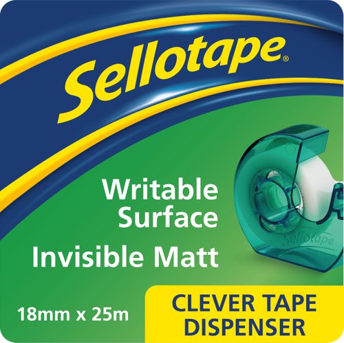 Sellotape Clever Tape and Dispenser 18mm x 25m (Pack 6) - 1766010  48124HK