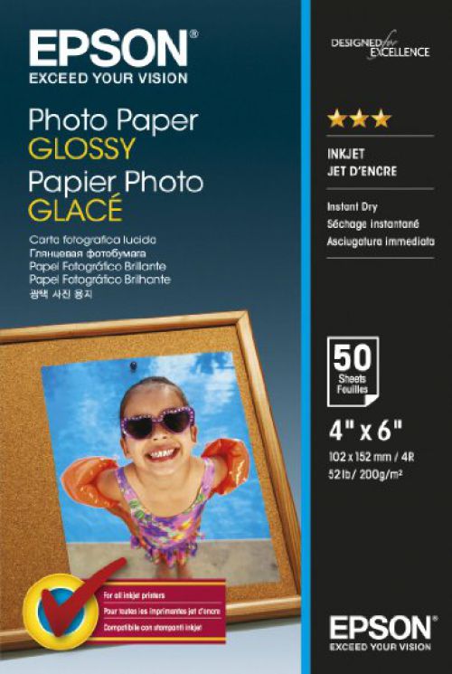 Epson Glossy Photo Paper 10 x 15cm 50 Sheets - C13S042547 Epson