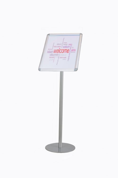 75058PL - Twinco Agenda Literature Display Snap Frame Floor Standing A3 Silver - TW51768
