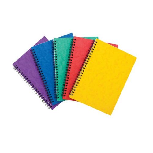 Pukka Pads Pressboard Pad A5 Wirebound Sidebound 120 Pages Feint Ruled Paper Assorted Colours (Pack 10) - 7270-PRS