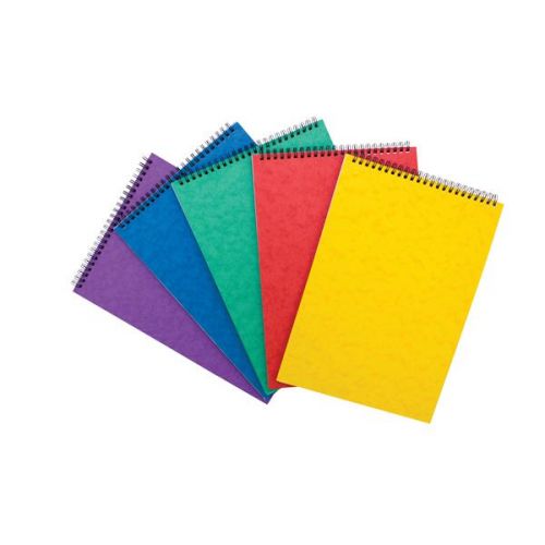 Pukka Pads Pressboard Pad A4 Wirebound Topbound 120 Pages Feint Ruled Paper Assorted Colours (Pack 10) - 7269-PRS