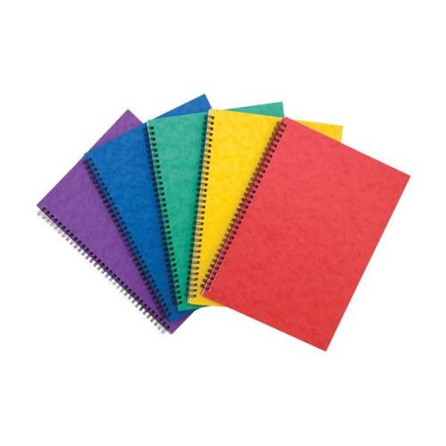 Pukka Pads Pressboard Pad A4 Wirebound Sidebound 120 Pages Feint Ruled Paper Assorted Colours (Pack 10) - 7267-PRS