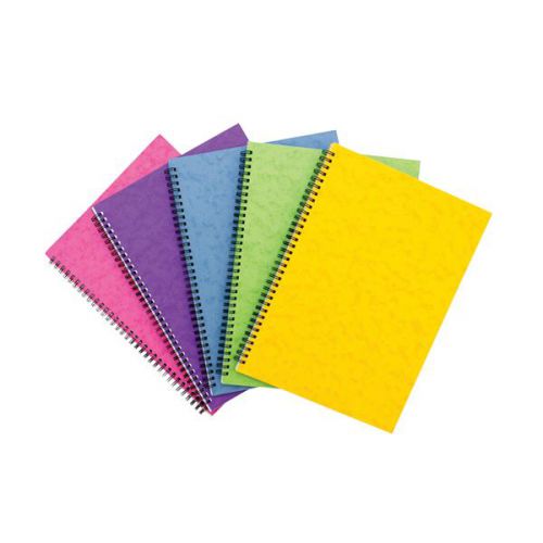 Pukka Pads Pressboard Brights Pad A4 Wirebound Sidebound 120 Pages Feint Ruled Paper Assorted Bright Colours (Pack 10) - 7268-PRS