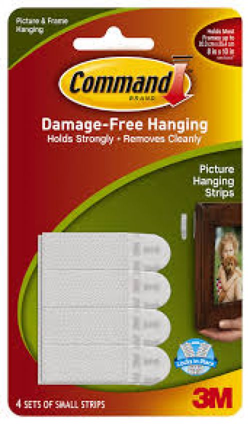Command Smal White Picture Hanging Stripes 17202 (Pack 4 Sets) - 7100236877