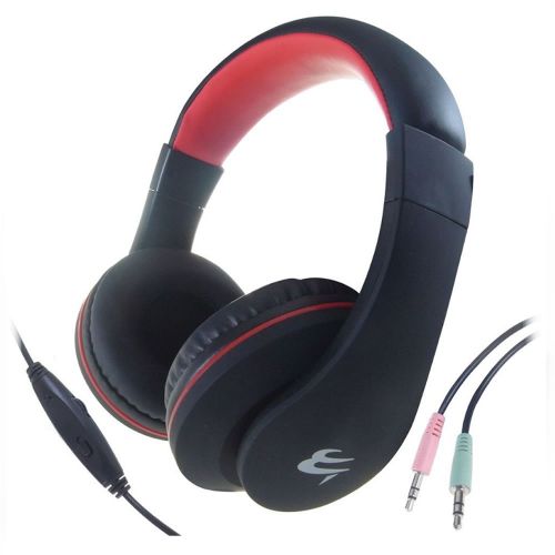 HP530 Stereo PC Headset with In-Line Mic and Volume Control - Black/Red 24-1530
