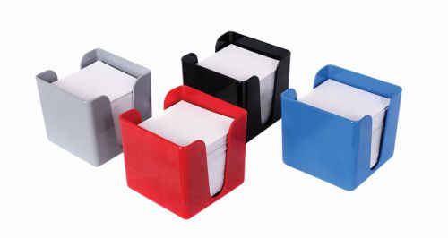 Value Deflecto Cubic Note Block and Holder Grey