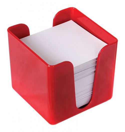 Value Deflecto Cubic Note Block and Holder Red