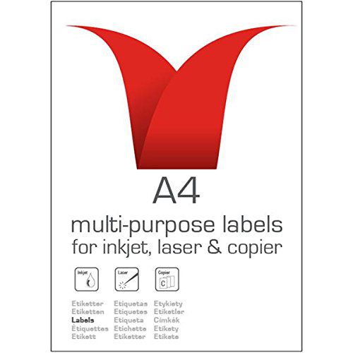 ValueX Multipurpose Label 63.5x46.6mm 18 Per A4 Sheet White (1800 Labels)