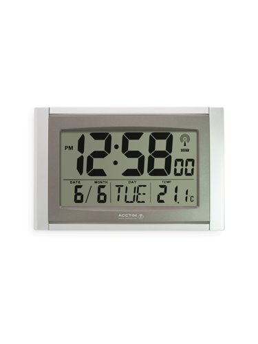 Acctim Mason Wall Clock Radio Controlled 250mm Aluminium 74337