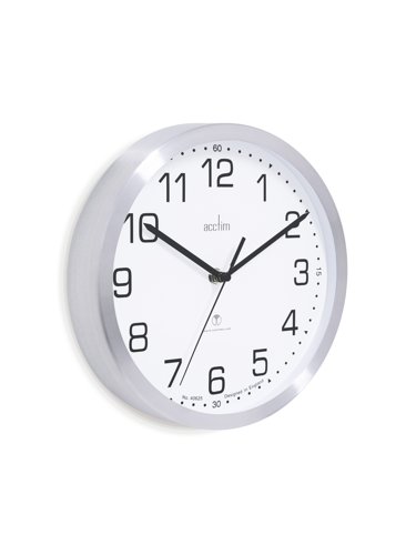 Acctim Mason Wall Clock Radio Controlled 250mm Aluminium 74337