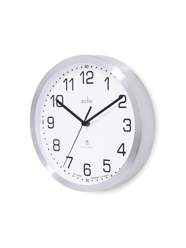 Acctim Mason Wall Clock Radio Controlled 250mm Aluminium 74337