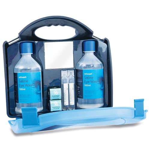 Reliwash Double Eyewash Station 2x50ml Bottle 2x20ml Pods