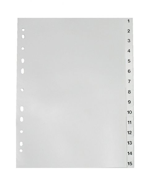 Value Polypropylene Index 1-15 A4 White PK25