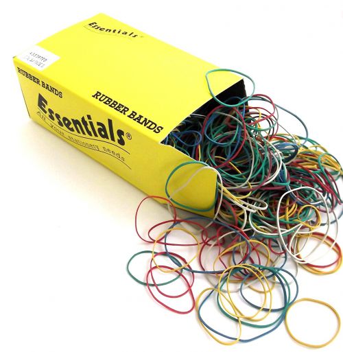 Box of assorted size rubber bands