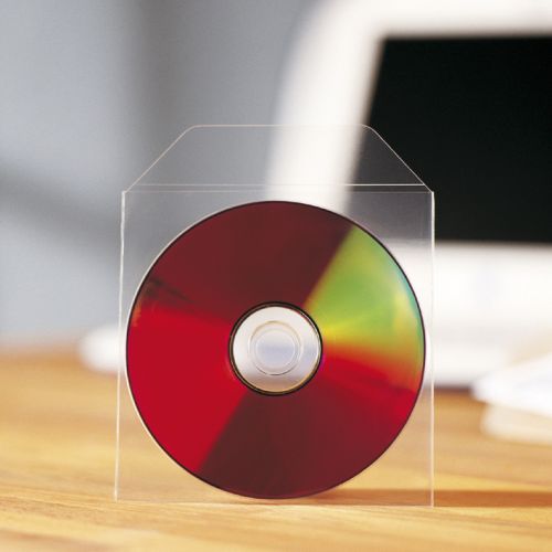 ValueX CD/DVD Pocket Polyprpylene Non-Adhesive Clear (Pack 25)
