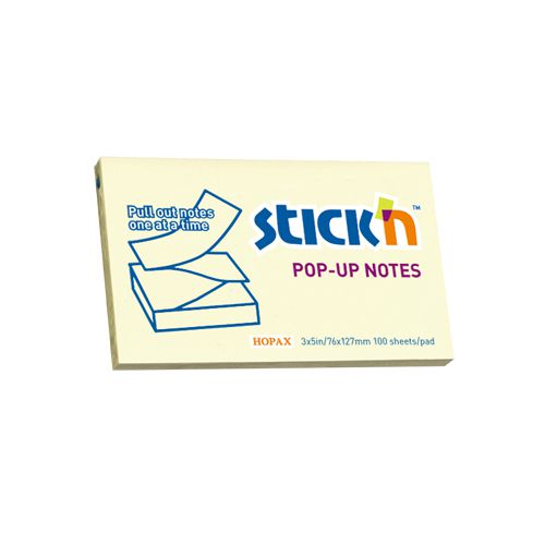 ValueX Stickn Pop-Up Notes 76x127mm 100 Sheets Yellow (Pack 12) 21396