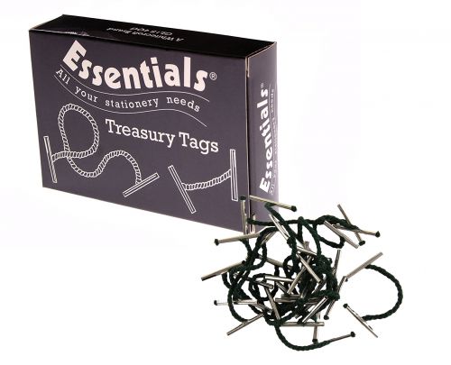 Treasury Tags 152mm Green Metal Ends [Box 100]