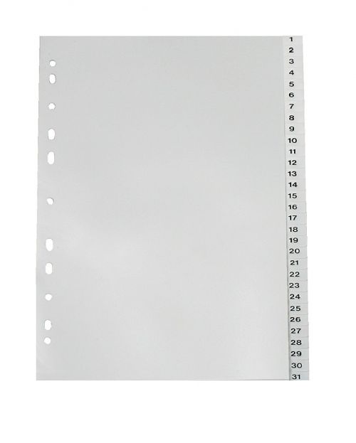 Value Polypropylene Index 1-31 A4 White PK15