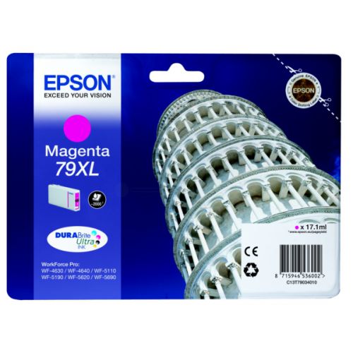 Epson 79XL Tower of Pisa Magenta High Yield Ink Cartridge 17ml - C13T79034010  EPT79034010