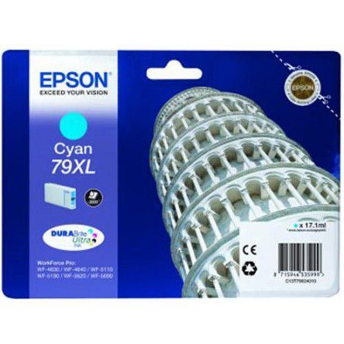 Epson 79XL Tower of Pisa Cyan High Yield Ink Cartridge 17ml - C13T79024010  EPT79024010