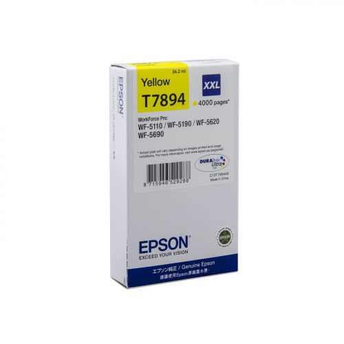 Epson T7894XXL Yellow High YieId Ink Cartridge 34ml - C13T789440