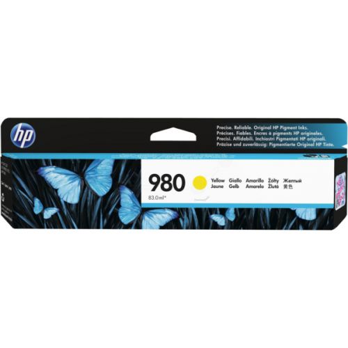 HP 980 Yellow Standard Capacity Ink Cartridge 87ml for HP OfficeJet Enterprise Color X555/X585 - D8J09A