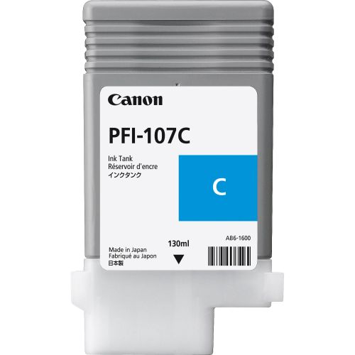 CAPFI107C - Canon PFI107C Cyan Standard Capacity Ink Cartridge 130ml - 6706B001