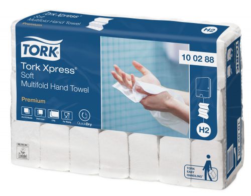 Tork Xpress Soft H2 Multifold Hand Towel 110 Sheets White (Pack 21) - 100288