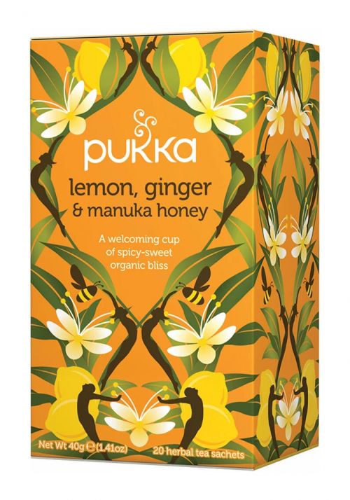 Pukka Tea Lemon Ginger & Manuka Honey Tea Envelopes (Pack 20) 5060229011534