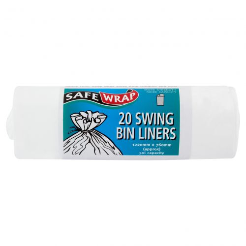 Safe Wrap Swing Bin Liners 20 Per Roll White 4 Packs Of 20