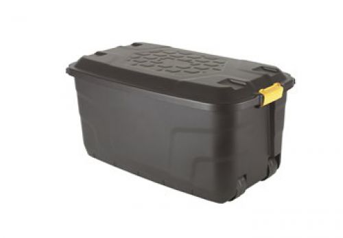 Strata Storage Trunk with Lid and Wheels 145 Litres Black