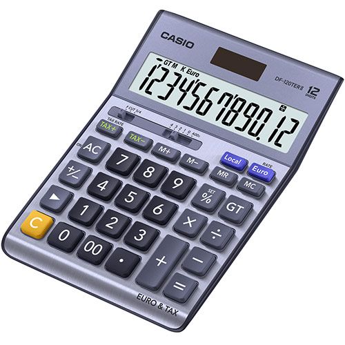 Casio DF-120TERII 12-Digit Desktop Calculator Silver