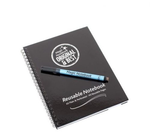 Magic Whiteboard A5 Wirebound Hard Cover Reusable Notebook Plain 40 Pages Black - A5 MAGIC NOTEBOOK MAGICA5NOTE Buy online at Office 5Star or contact us Tel 01594 810081 for assistance