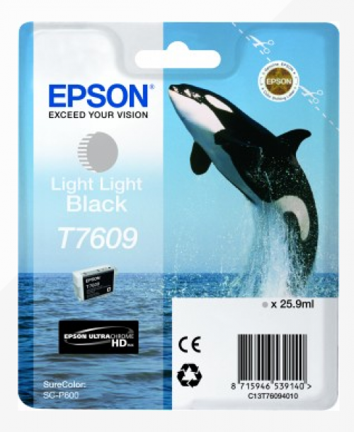 Epson T7609 Killer Whale Light Black Standard Capacity Ink Cartridge 26ml - C13T76094010