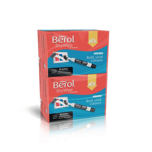 Berol Dry Wipe Marker Chisel Assorted Pack of 96 3 P