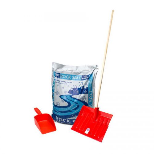 41703CP - ValueX Salt And Shovel Kit Includes 1 x 25kg Rock Salt 1 Scoop And 1 Snow Shovel 0108058