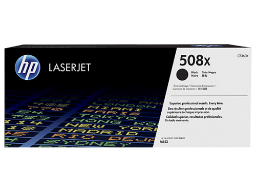HP 508X Black High Yield Toner 12.5K pages for HP Color LaserJet Enterprise M552/M553/M577 - CF360X