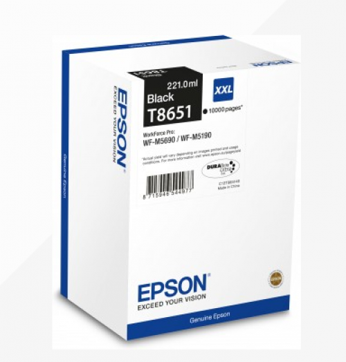 Epson T8651 Black Ink Cartridge 221ml - C13T865140