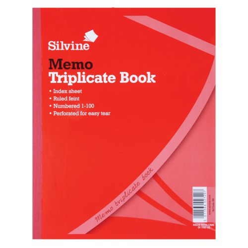 Silvine Triplicate Memo Book 254x203mm PK6