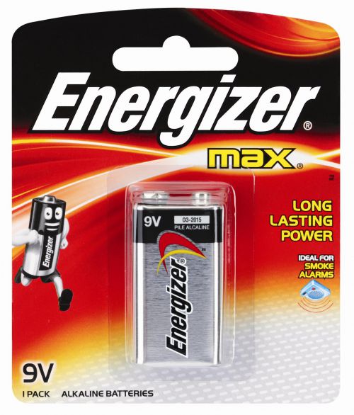 Energizer Max Alkaline Battery MN1604 PP3 9V E300115900 [Pack 1]